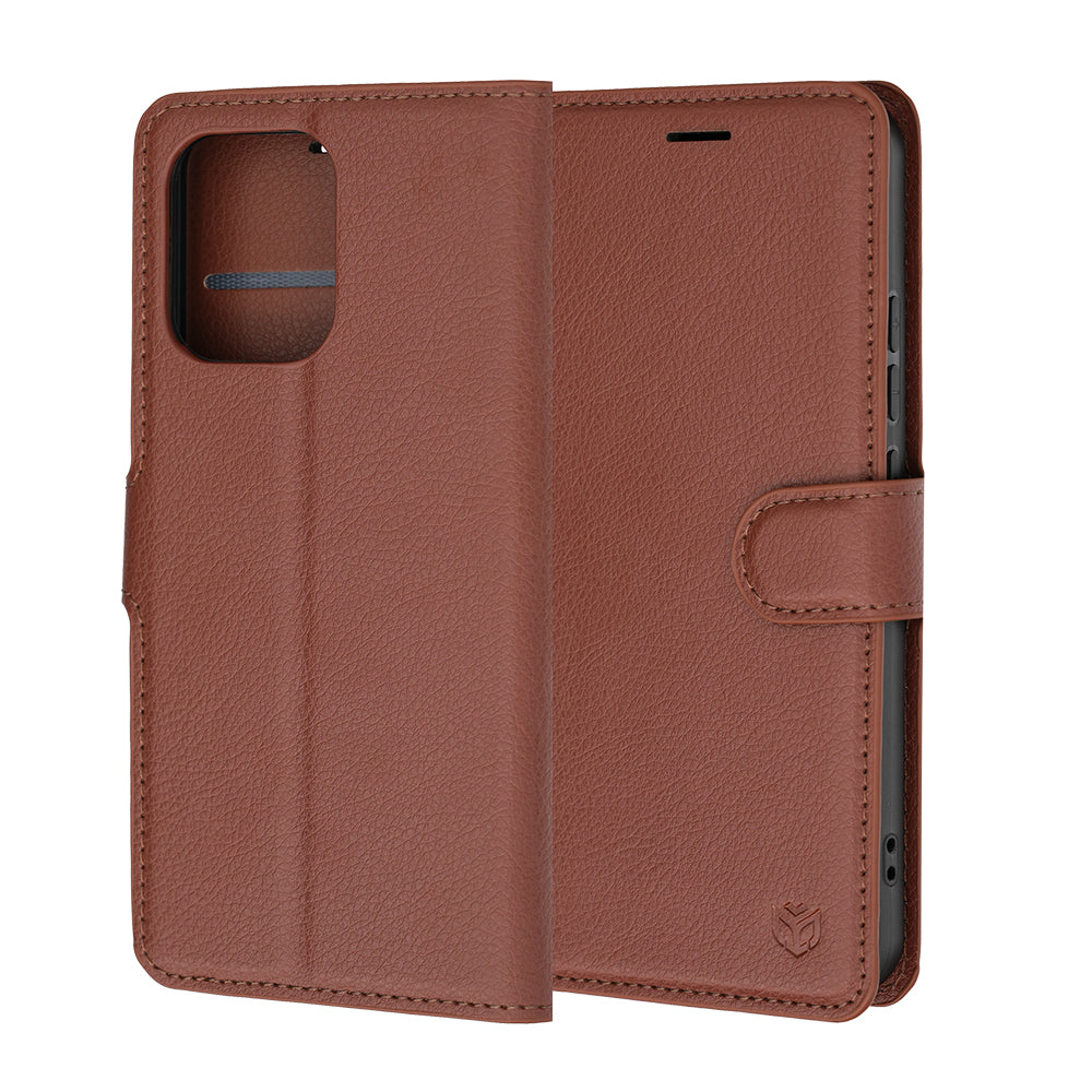 Custodia per Oppo A6 Pro 5G / A6 Pro 4G, Techsuit, Leather Folio, Marrone