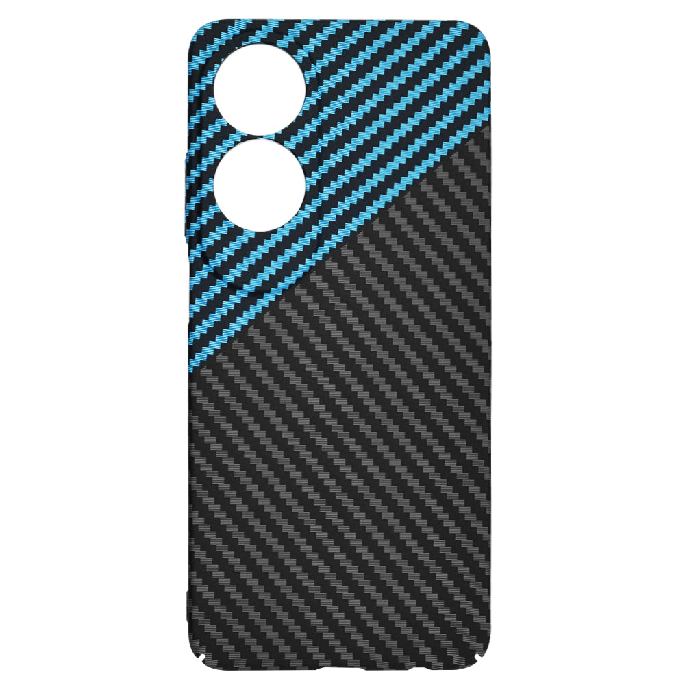 Custodia per Oppo A60, Techsuit, Carbonite FiberShell, Nero Bleu