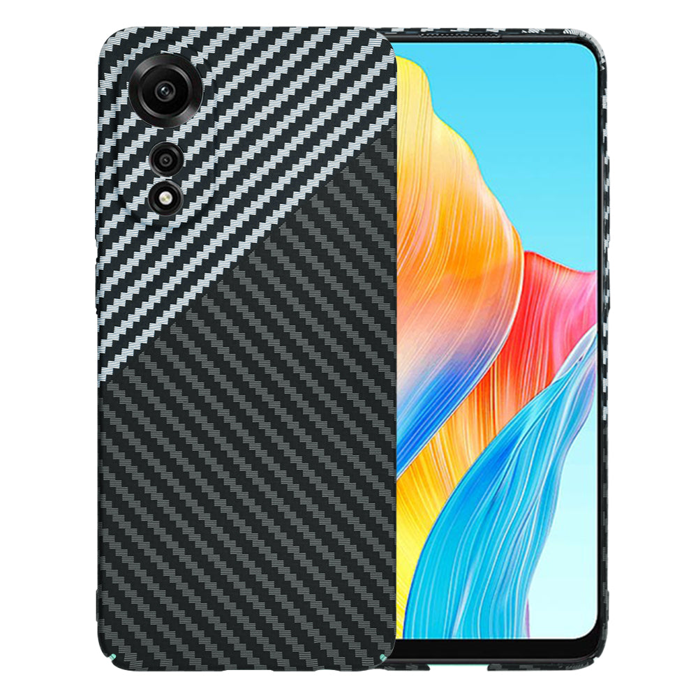 Custodia per Oppo A78 4G, Techsuit, Carbonite FiberShell, Nero Grigio