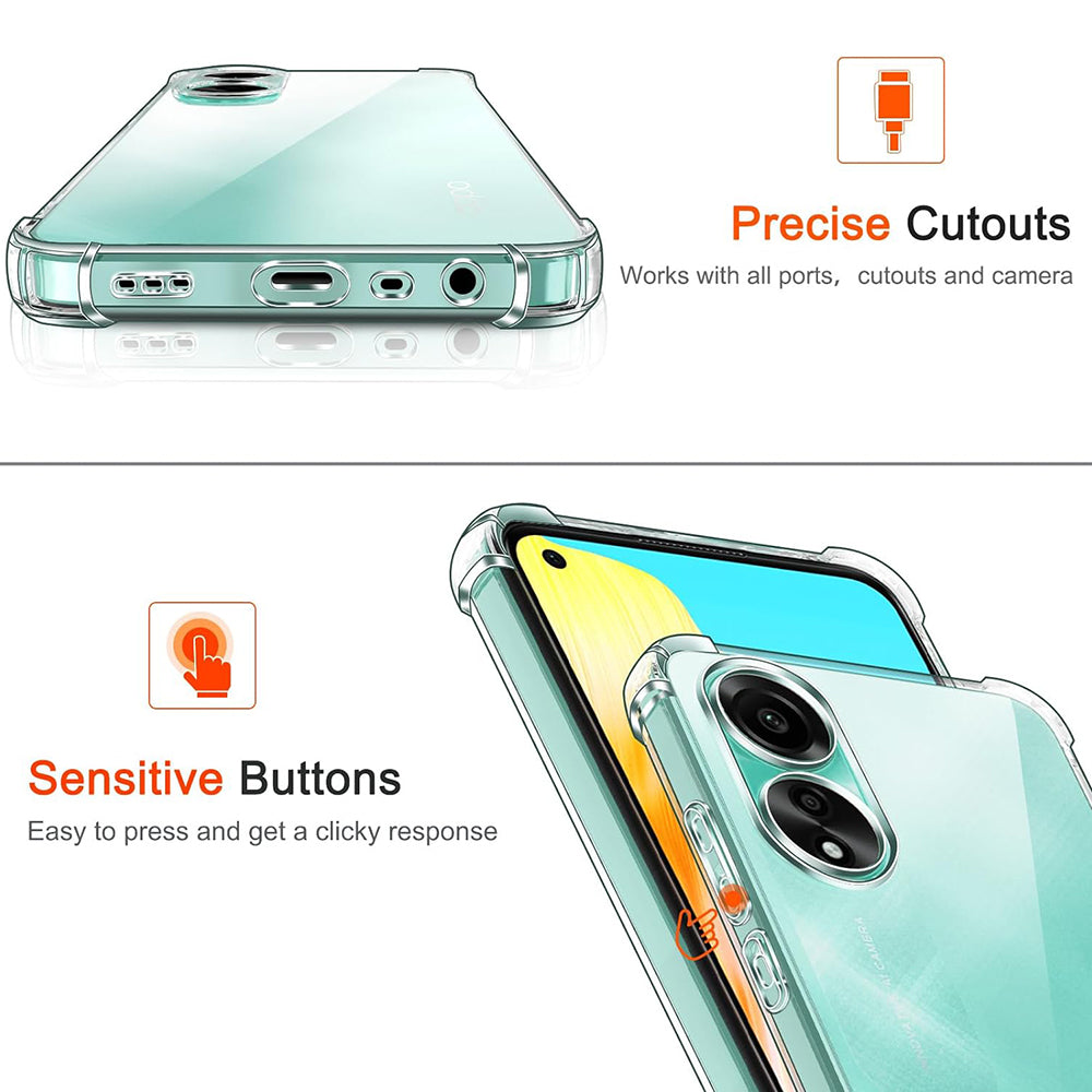 Custodia per Oppo A78 4G, Techsuit, Shockproof Clear, Trasparente