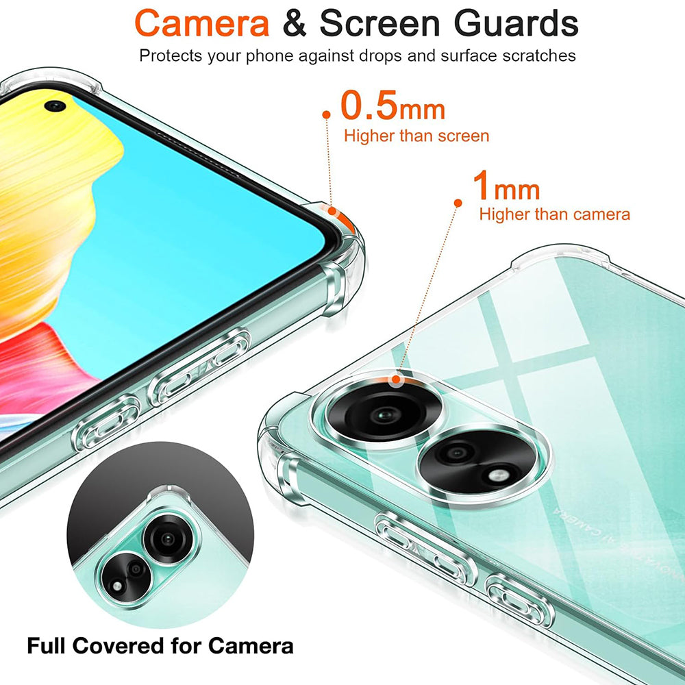 Custodia per Oppo A78 4G, Techsuit, Shockproof Clear, Trasparente