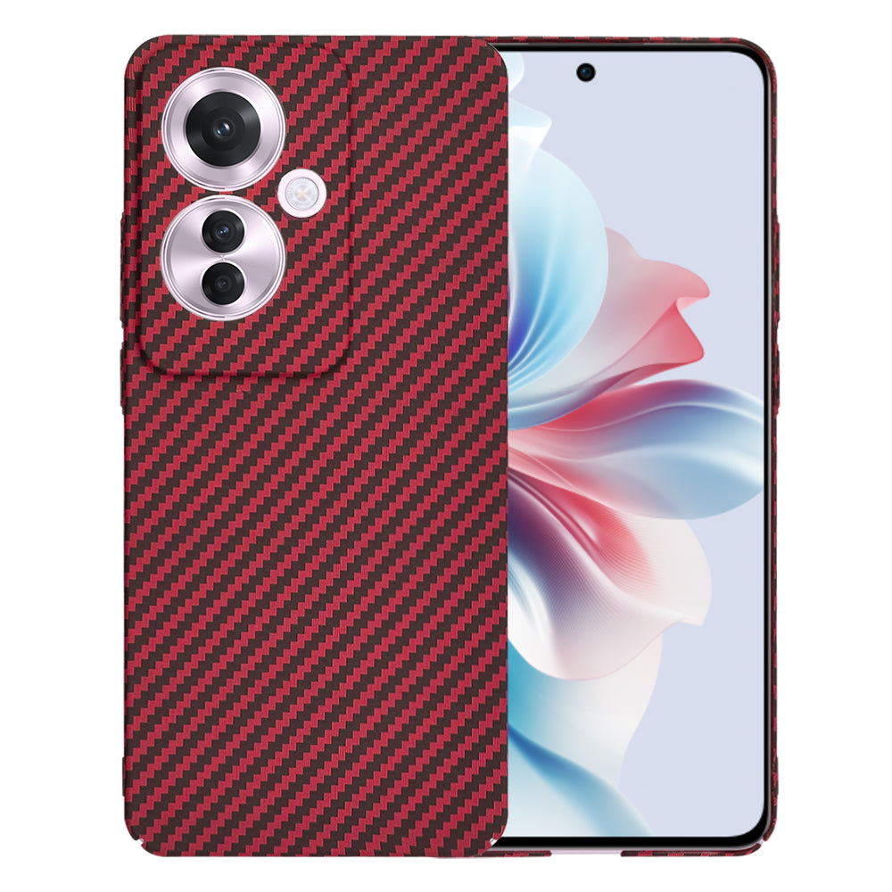Custodia per Oppo Reno11 F, Techsuit, Carbonite FiberShell, Rossa