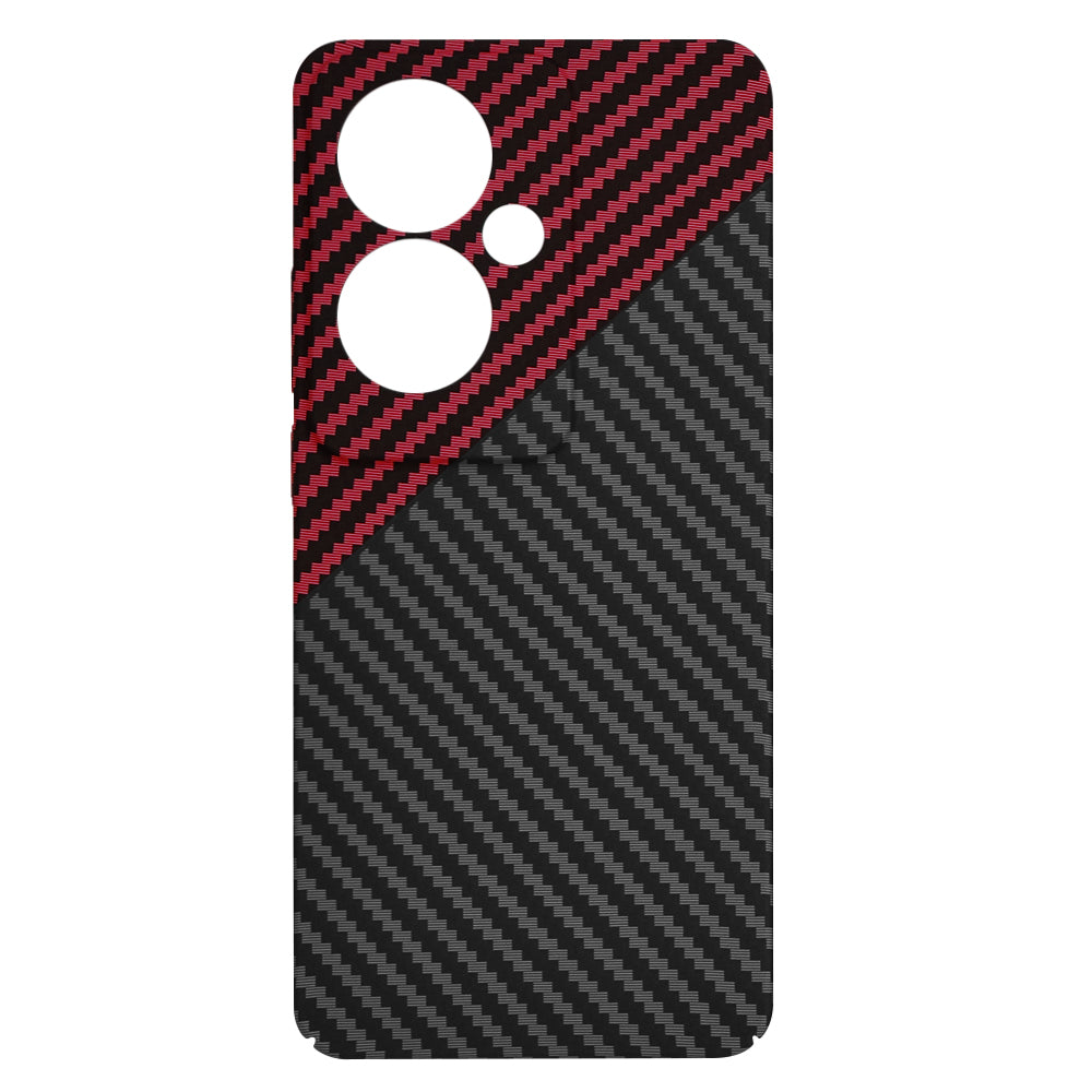 Custodia per Oppo Reno11 F, Techsuit, Carbonite FiberShell, Nero Rosso