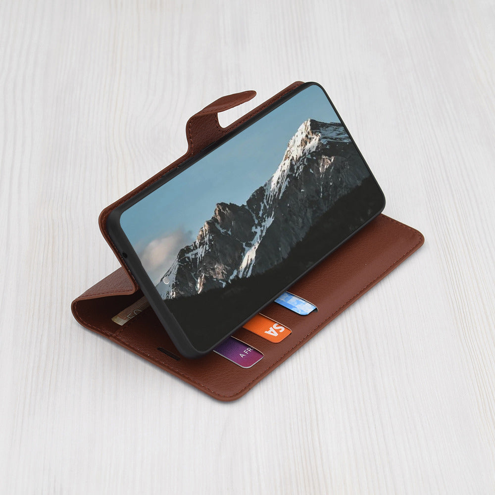 Custodia per Oppo Reno12 FS 5G / Reno12 FS 4G / Reno12 F 4G / Reno12 F, Techsuit, Leather Folio, Marrone