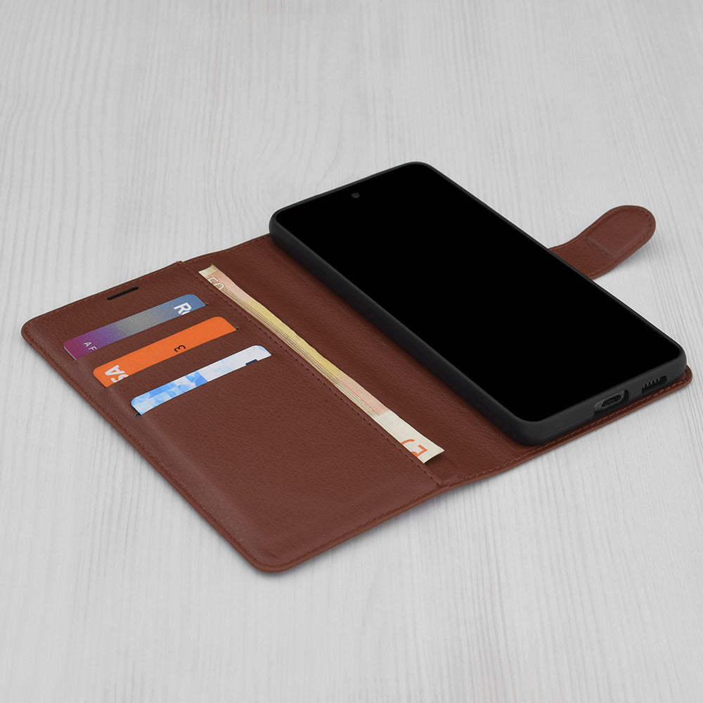 Custodia per Oppo Reno12 FS 5G / Reno12 FS 4G / Reno12 F 4G / Reno12 F, Techsuit, Leather Folio, Marrone