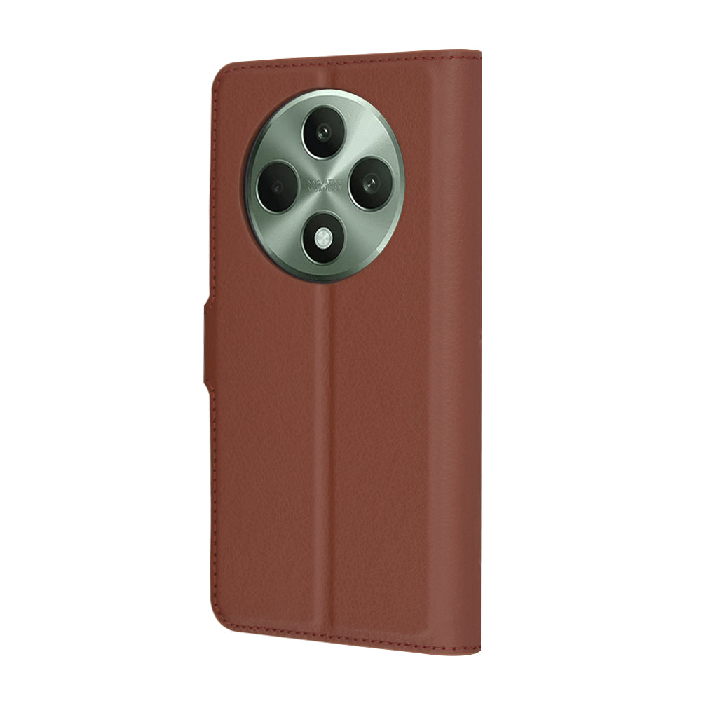 Custodia per Oppo Reno12 FS 5G / Reno12 FS 4G / Reno12 F 4G / Reno12 F, Techsuit, Leather Folio, Marrone