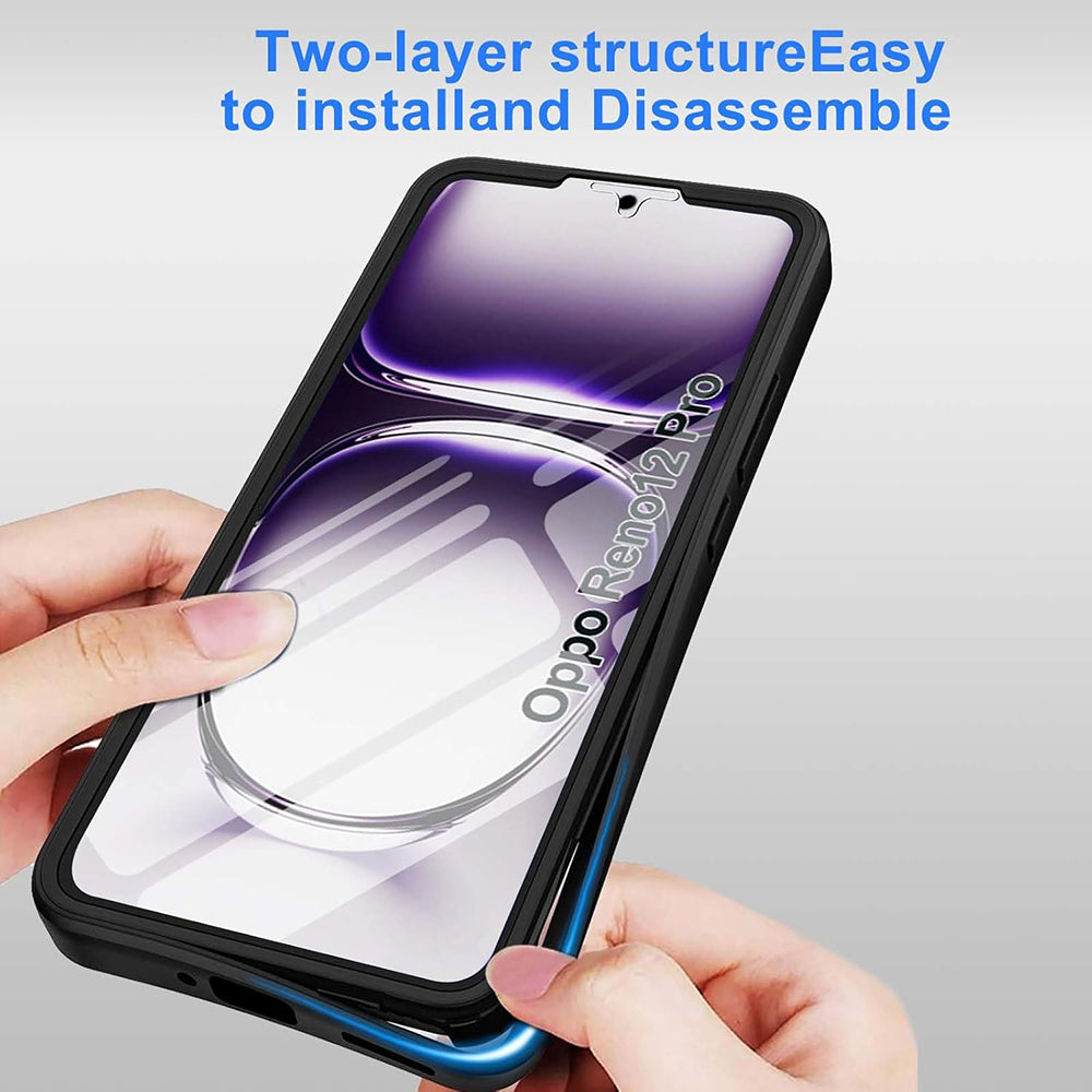Custodia per Oppo Reno12 Pro, Techsuit, ColorVerse 360, Nera