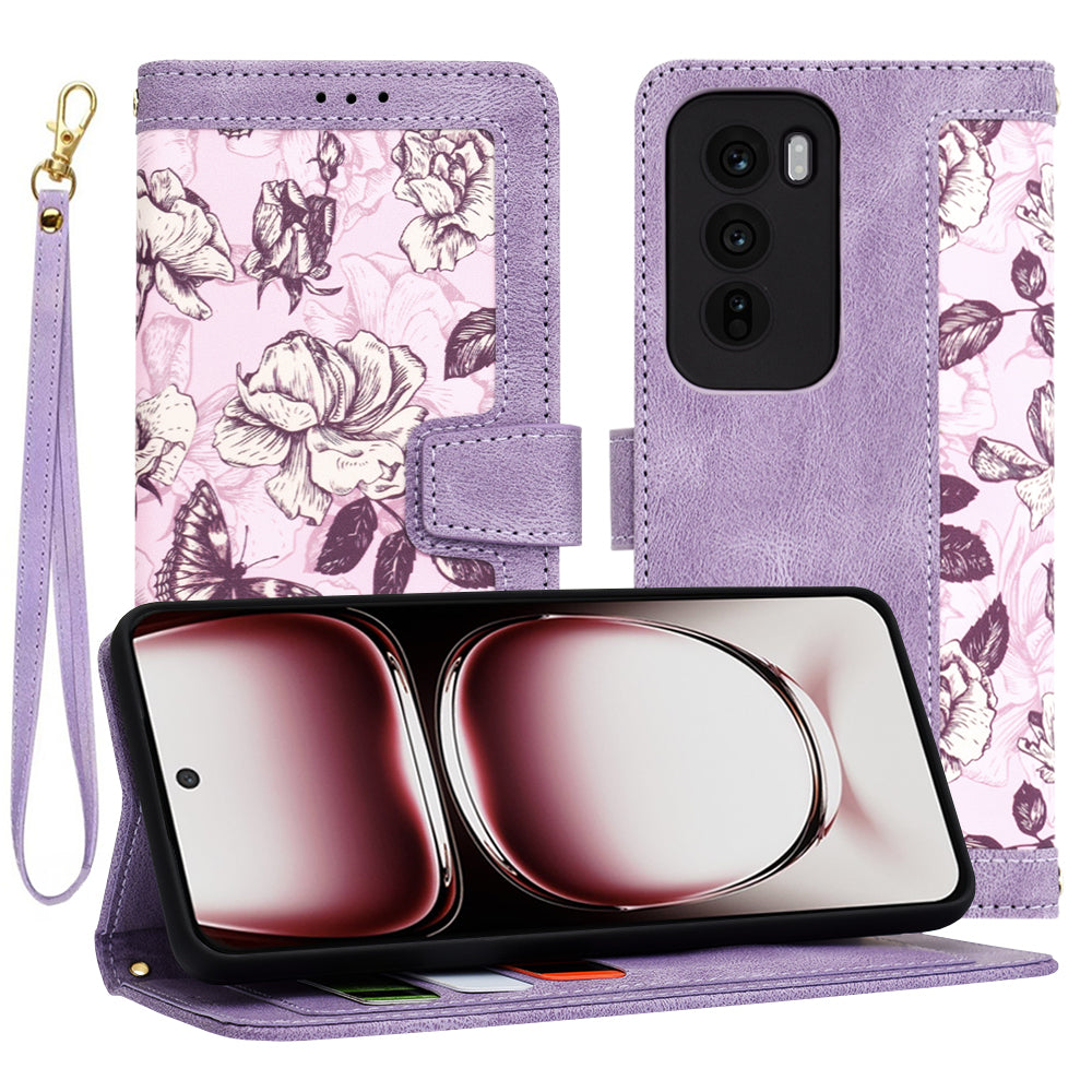 Custodia per Oppo Reno12 Pro, Techsuit, FlipCraft, Viola