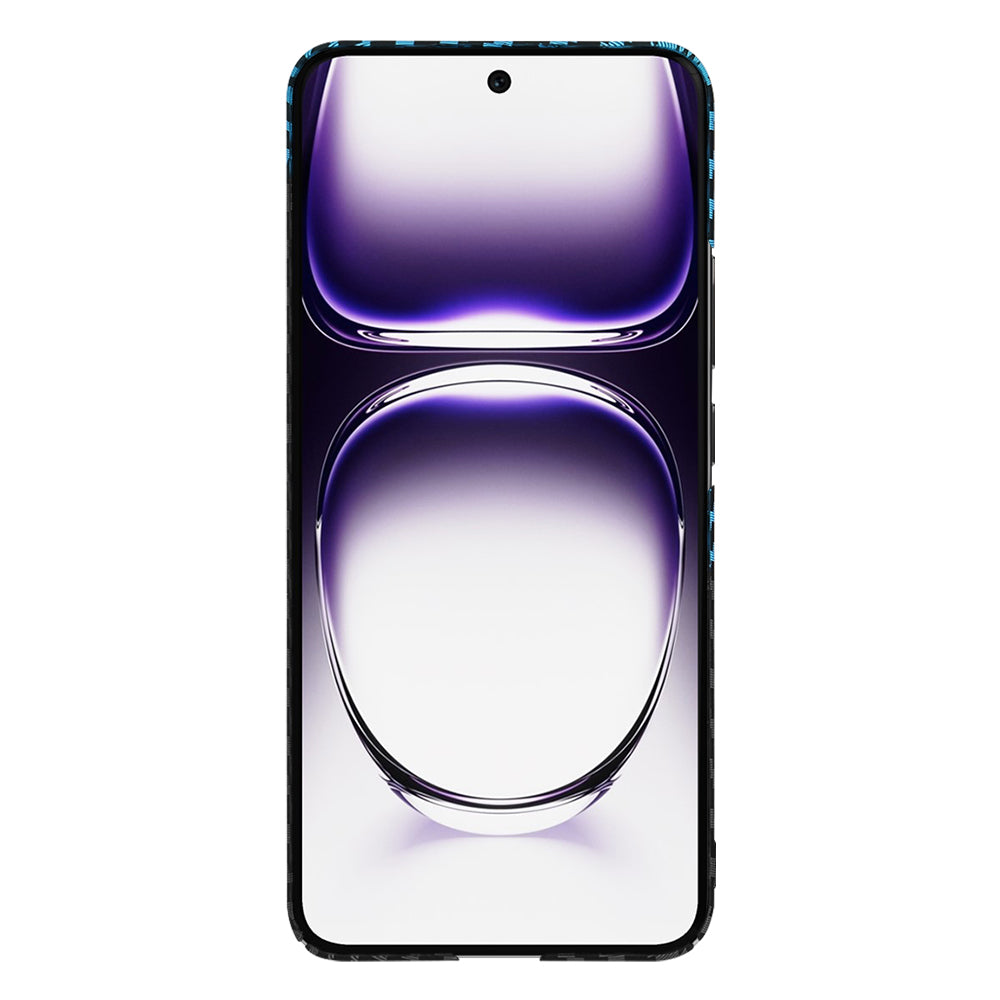 Custodia per Oppo Reno12, Techsuit, Carbonite FiberShell, Nero Bleu