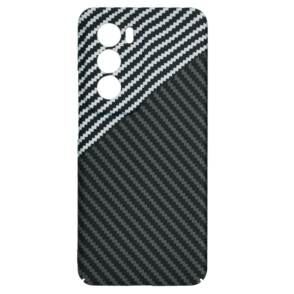 Custodia per Oppo Reno12, Techsuit, Carbonite FiberShell, Nero Grigio