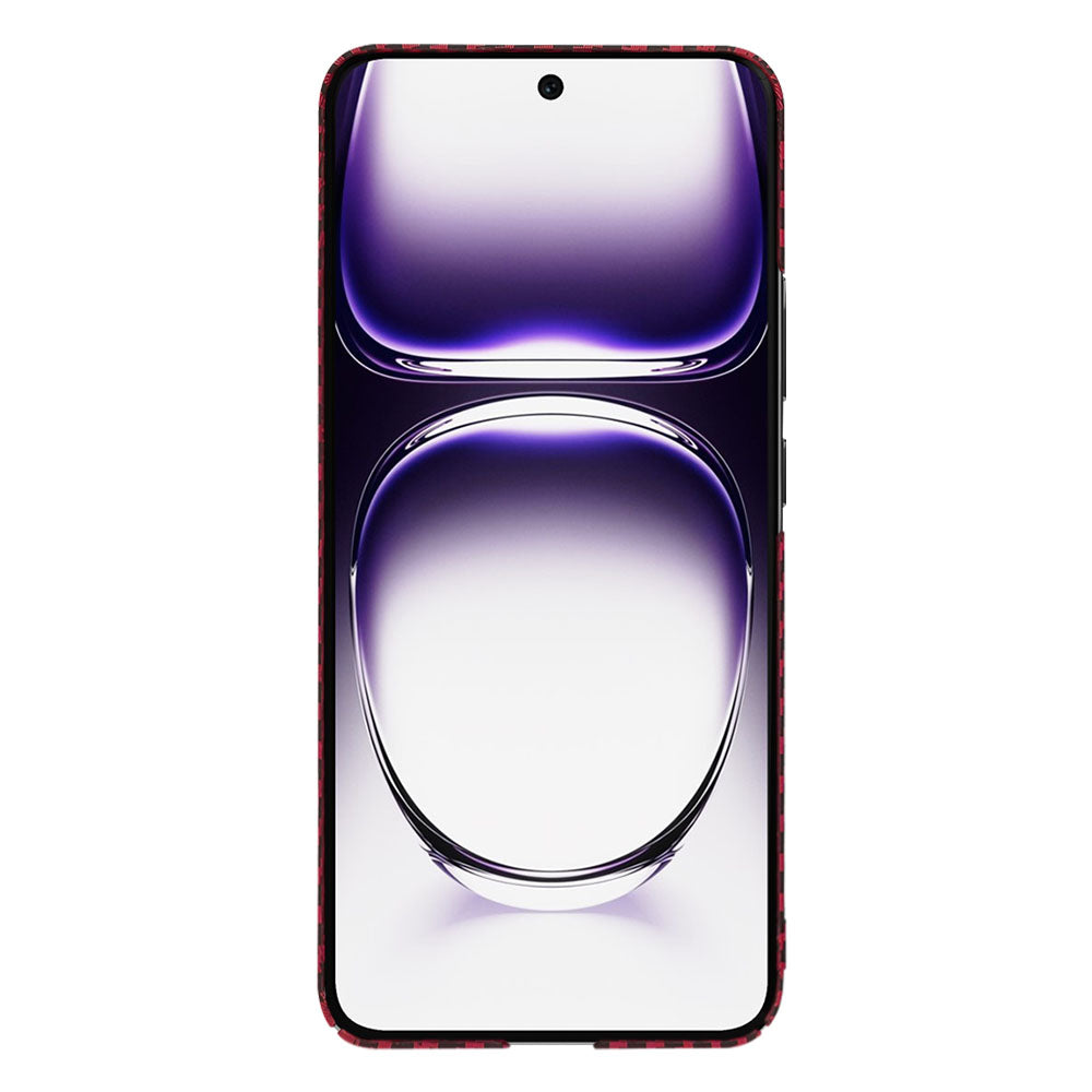 Custodia per Oppo Reno12, Techsuit, Carbonite FiberShell, Rossa
