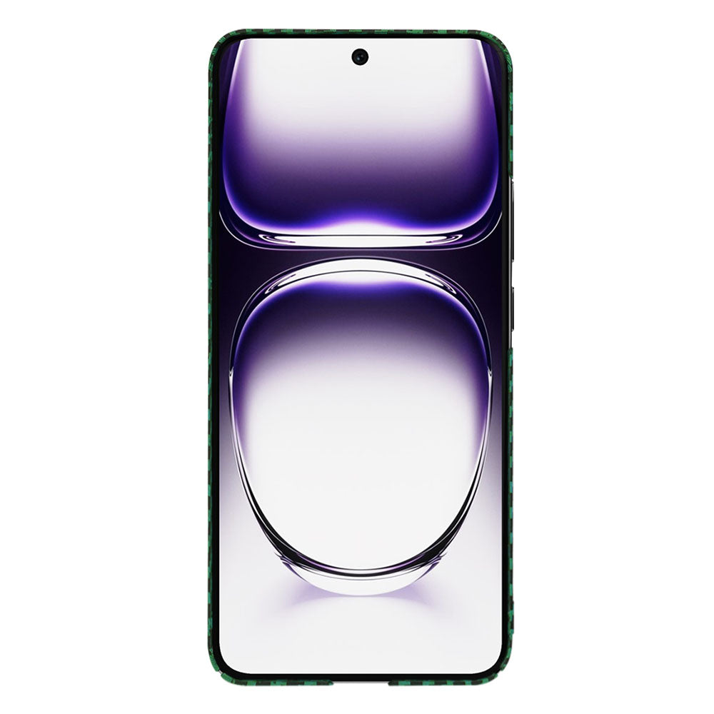 Custodia per Oppo Reno12, Techsuit, Carbonite FiberShell, Verde