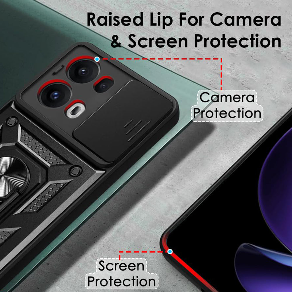 Custodia per Oppo Reno13 Pro, Techsuit, CamShield, Nera