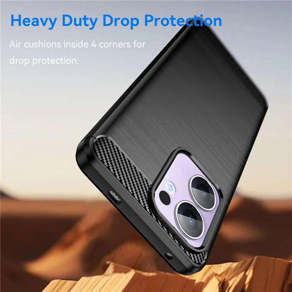 Custodia per Oppo Reno13, Techsuit, Carbonio, Nera