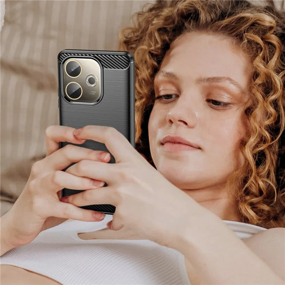 Custodia per Oppo Reno14, Techsuit, Carbonio, Nera