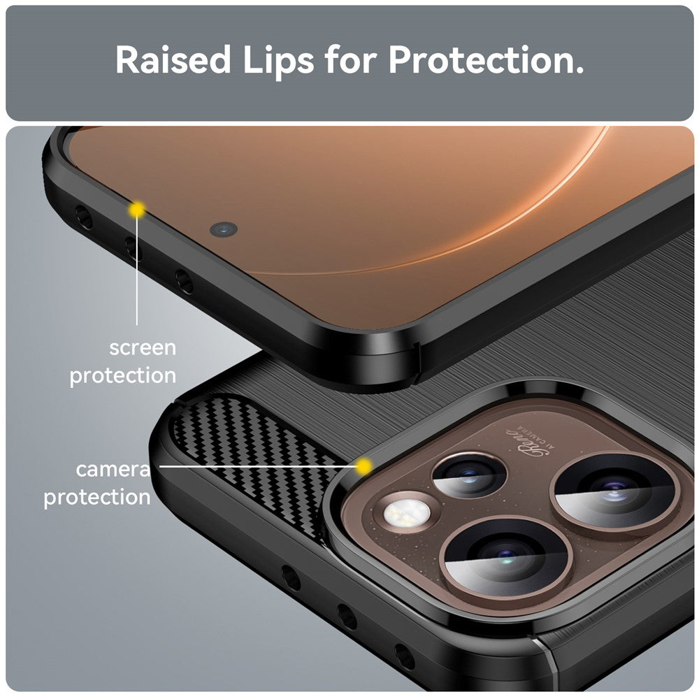 Custodia per Oppo Reno15 Pro Max, Techsuit, Carbonio, Nera