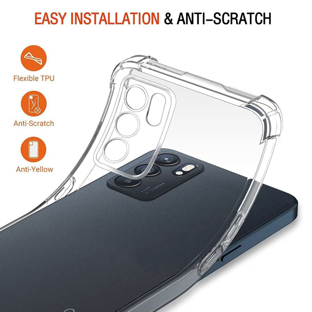 Custodia per Oppo Reno6 5G, Techsuit, Shockproof Clear, Trasparente
