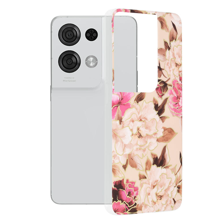 Custodia per Oppo Reno8 Pro, Techsuit, Marble, Beige