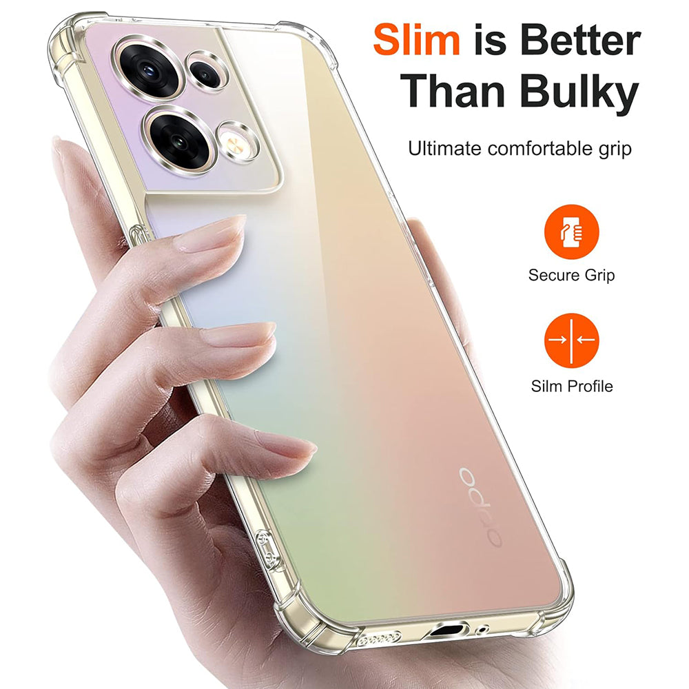 Custodia per Oppo Reno8, Techsuit, Shockproof Clear, Trasparente