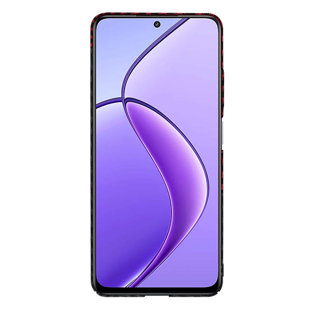 Custodia per Realme 12x / 12, Techsuit, Carbonite FiberShell, Nero Rosso