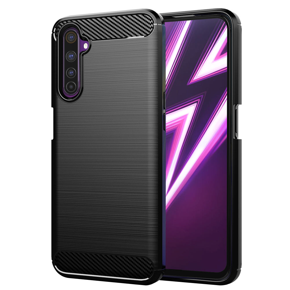 Custodia per Realme 6 Pro, Techsuit, Carbonio, Nera