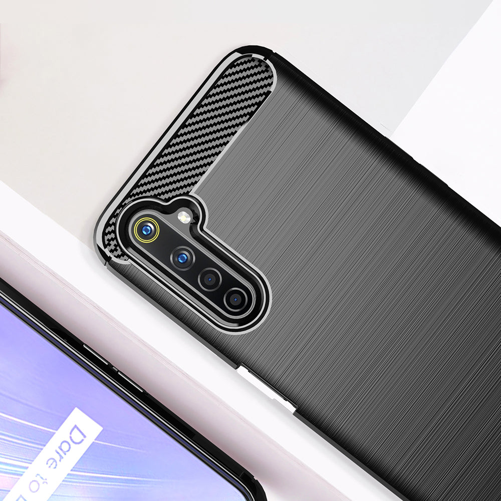 Custodia per Realme 6 Pro, Techsuit, Carbonio, Nera