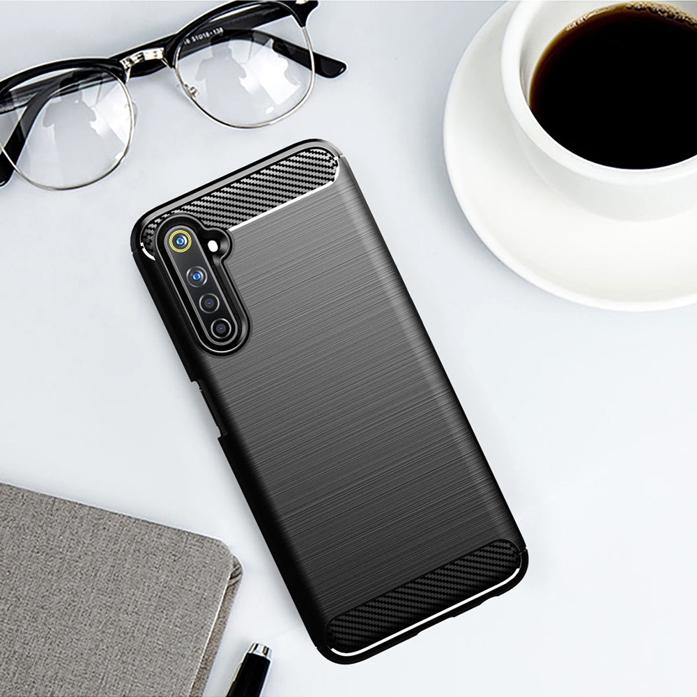 Custodia per Realme 6 Pro, Techsuit, Carbonio, Nera