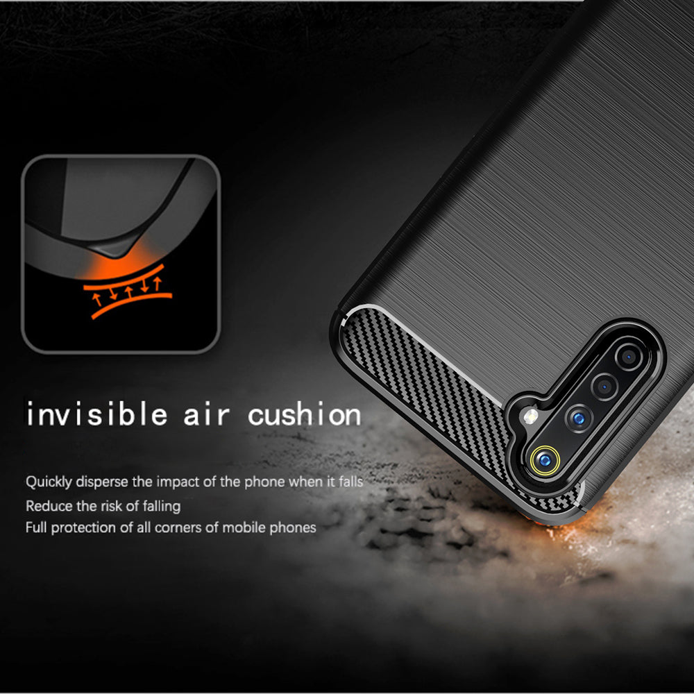 Custodia per Realme 6 Pro, Techsuit, Carbonio, Nera