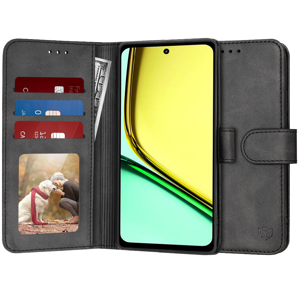Custodia per Realme C67 4G, Techsuit, Diary Book, Nera