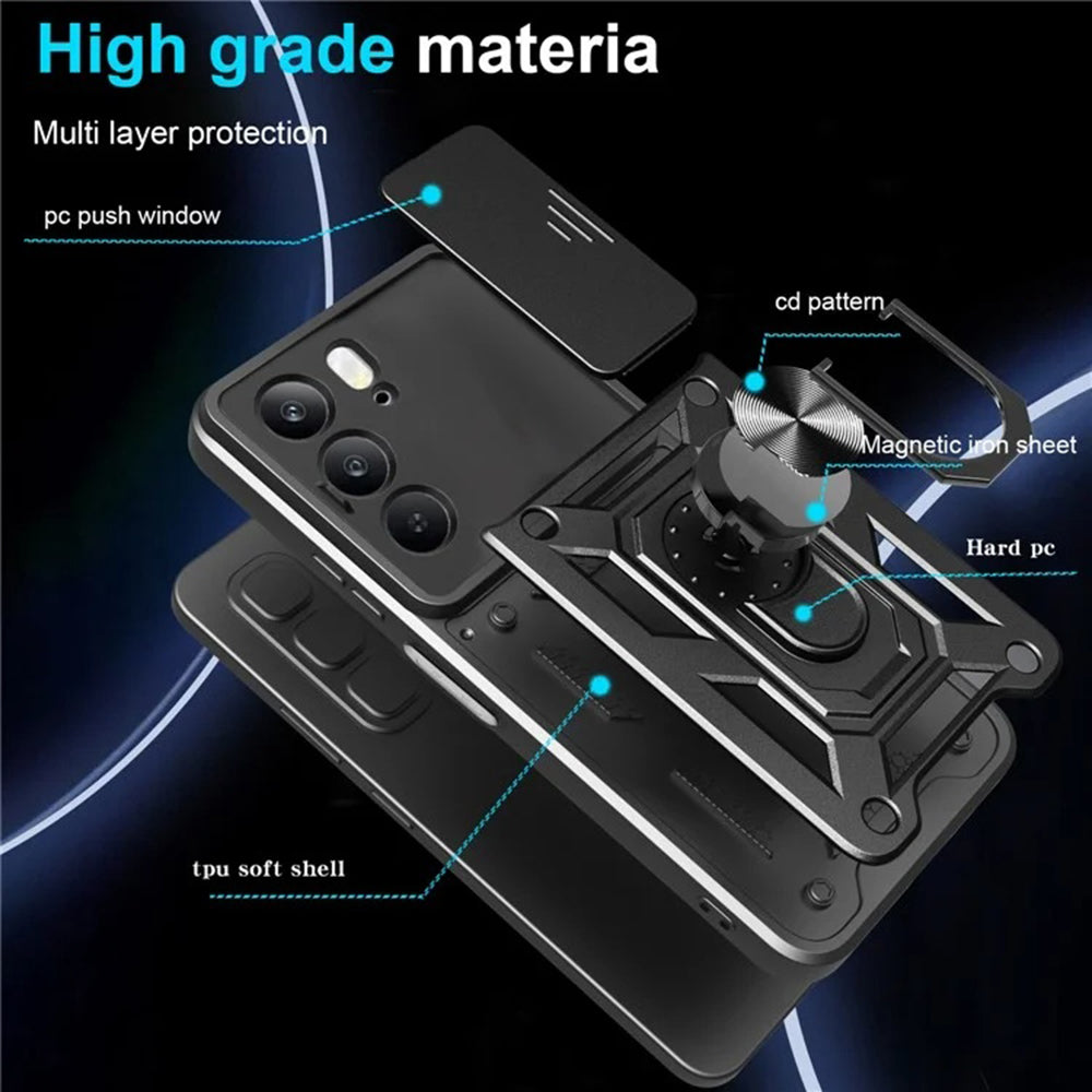 Custodia per Realme C75 5G / 14x, Techsuit, CamShield, Nera