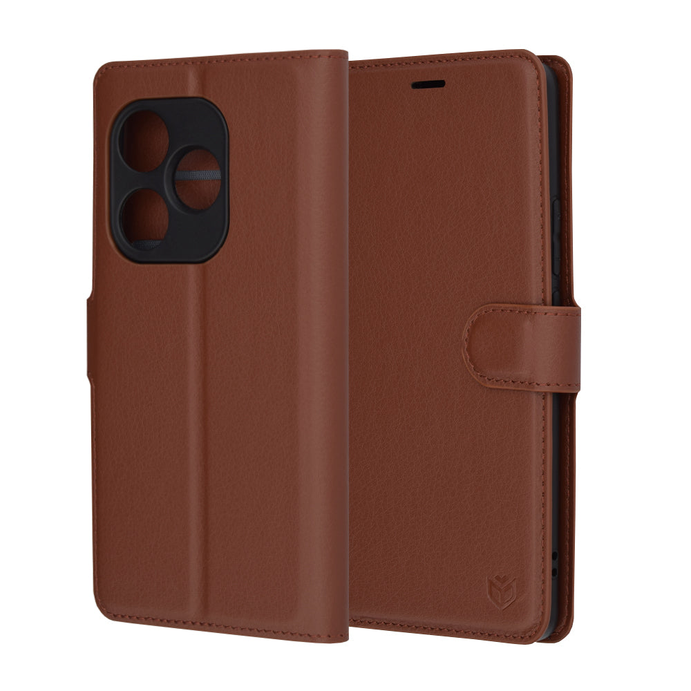 Custodia per Realme GT 6T / GT 6, Techsuit, Leather Folio, Marrone
