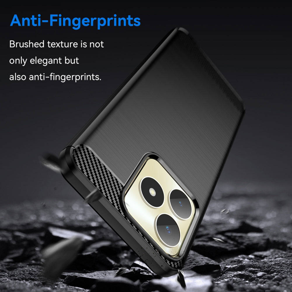 Custodia per Realme Note 50 / C51, Techsuit, Carbonio, Nera