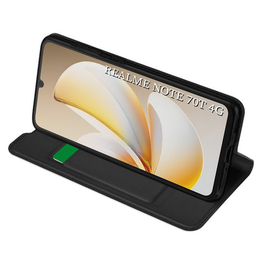 Custodia per Realme Note 70T, Techsuit, Magskin Book, Nera