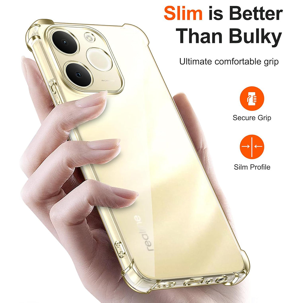 Custodia per Realme Note 70T, Techsuit, Shockproof Clear, Trasparente