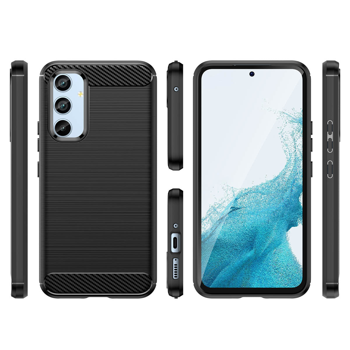Custodia per Samsung Galaxy A54 A546, OEM, Carbonio, Nera