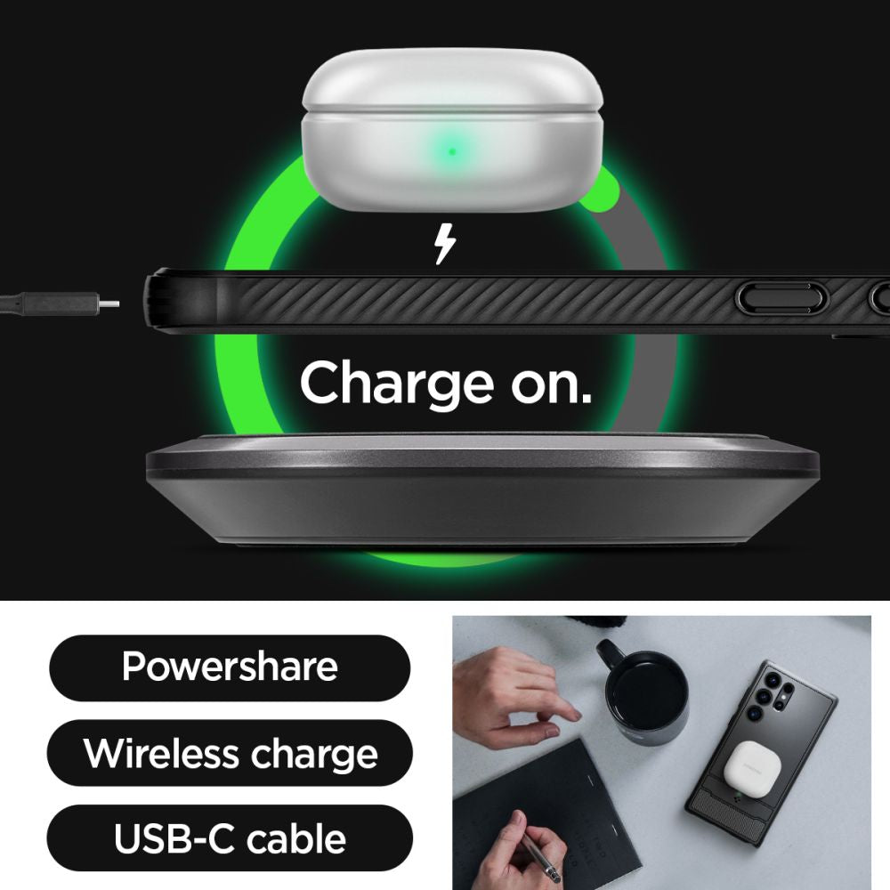 Custodia per Samsung Galaxy S24 Ultra S928, Spigen, Rugged Armour, Nero ACS07286