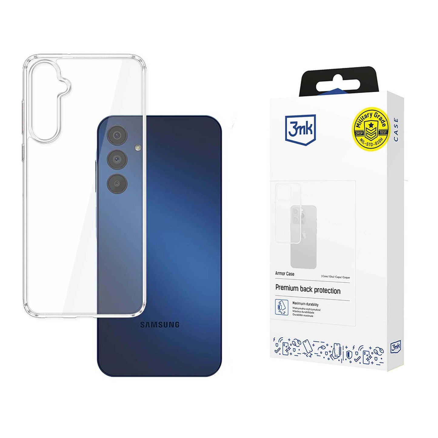 Custodia per Samsung Galaxy A16 5G A166 / A16 4G A165, 3MK, Armour, Trasparente