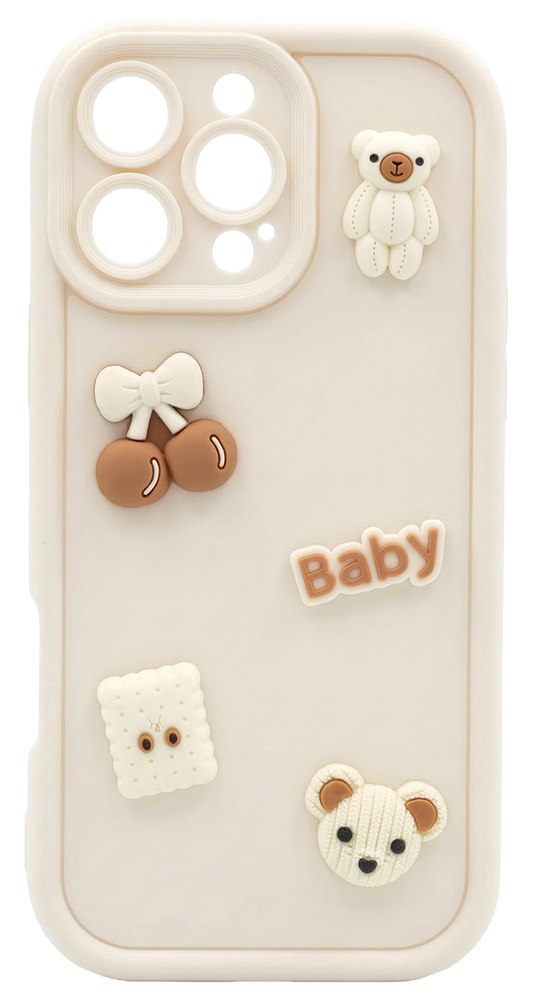 Custodia per Samsung Galaxy A57 5G, OEM, Ultra Trendy 3D Bear, Beige