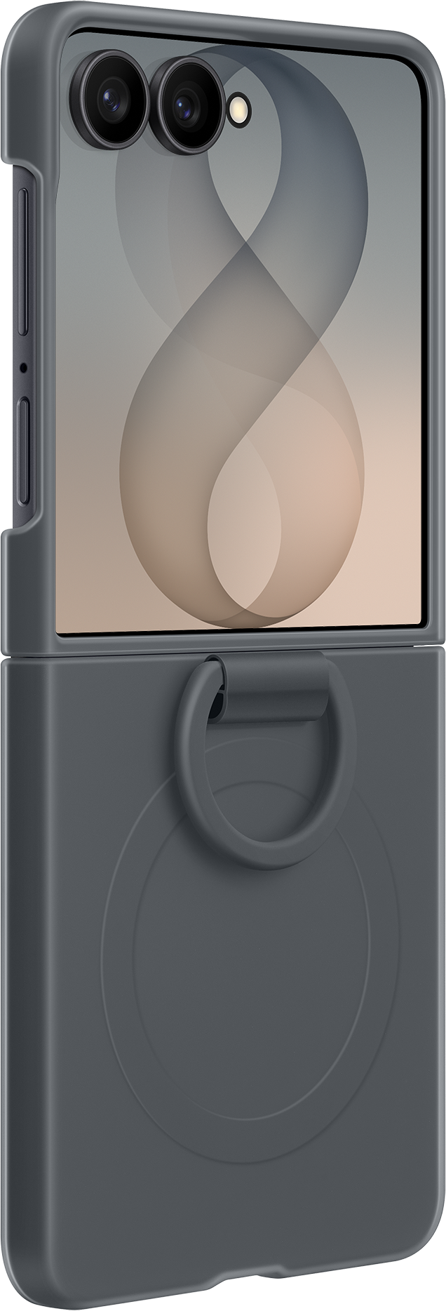 Custodia per Samsung Galaxy Z Flip8 F776, Silicone Ring Magnet, Nera EF-EF776CBEGWW