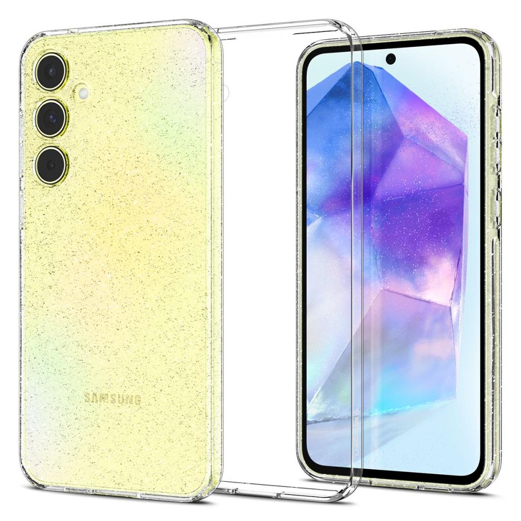 Custodia per Samsung Galaxy A55 5G A556, Spigen, Cristallo liquido Glitter, Trasparente ACS07538