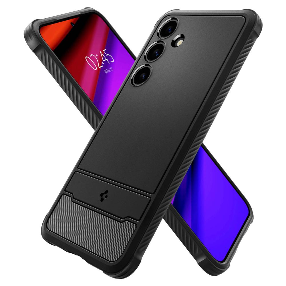 Custodia per Samsung Galaxy S24 S921, Spigen, Rugged Armour, Nero ACS07346