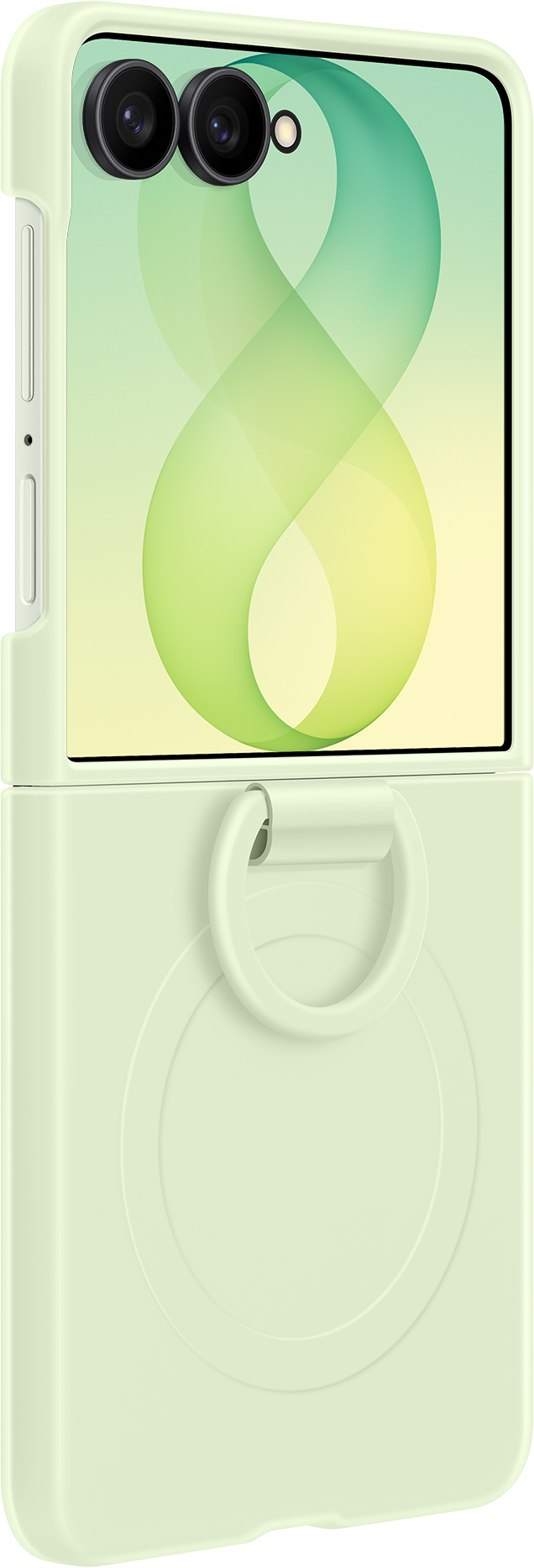 Custodia per Samsung Galaxy Z Flip8 F776, Silicone Ring Magnet, Verde EF-EF776CGEGWW