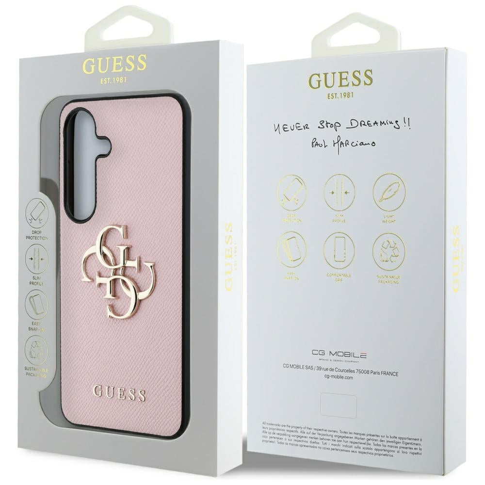 Custodia per Samsung Galaxy S25+ S936, Guess, 4G Grained Big and Classic Logo, Rosa, Ricondizionata