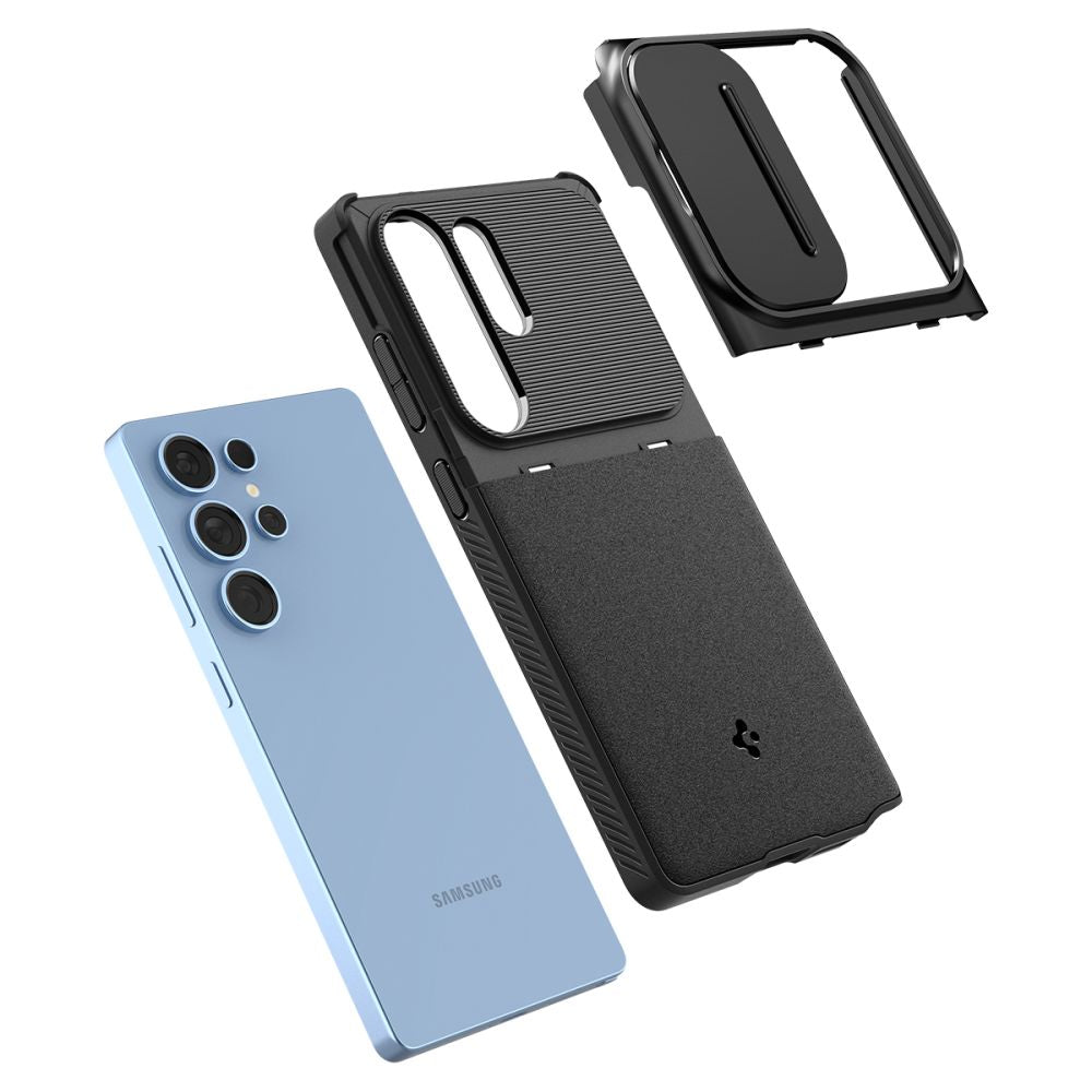 Custodia per Samsung Galaxy S25 Ultra S938, Spigen, OPTIK ARMOR, Nera ACS08969