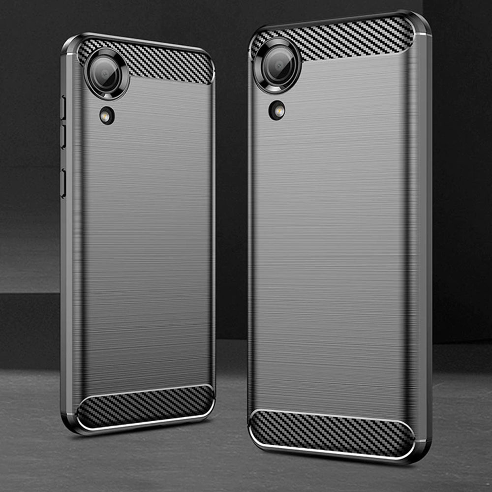 Custodia per Samsung Galaxy A03 Core A032, Techsuit, Carbonio, Nera