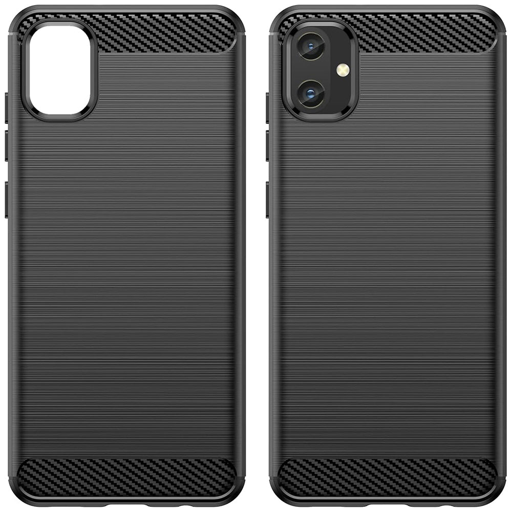 Custodia per Samsung Galaxy A05 A055, Techsuit, Carbonio, Nera