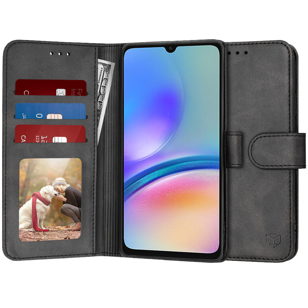 Custodia per Samsung Galaxy A05s A057, Techsuit, Diary Book, Nera