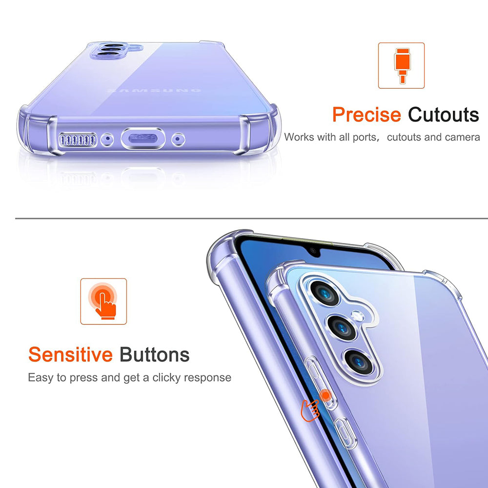 Custodia per Samsung Galaxy A05s A057, Techsuit, Shockproof Clear, Trasparente