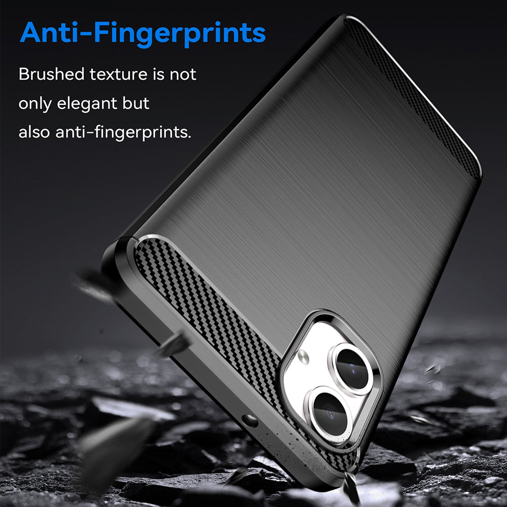 Custodia per Samsung Galaxy A06 A065, Techsuit, Carbonio, Nera