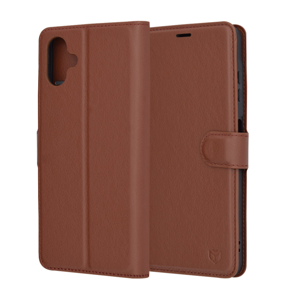 Custodia per Samsung Galaxy A06 A065, Techsuit, Leather Folio, Marrone